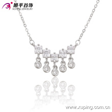 Mode élégant CZ cristal rhodium couleur imitation bijoux pendentif collier -42920